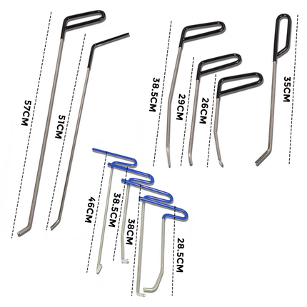 23pcs PDR Tools Push Rods Spring Stainless Steel Dent Repair Kit Dent Removal Rods Set for Car Minor Dents Remover Puller Hail Damage Door Dings