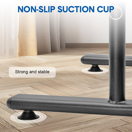 Set of 2 Functional Fitness Dip Stands Station Height Adjustable Dip Bars Portable Parallettes Calisthenics Equipment Safety for Home Gym Strength Training