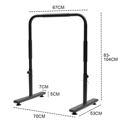 Set of 2 Functional Fitness Dip Stands Station Height Adjustable Dip Bars Portable Parallettes Calisthenics Equipment Safety for Home Gym Strength Training