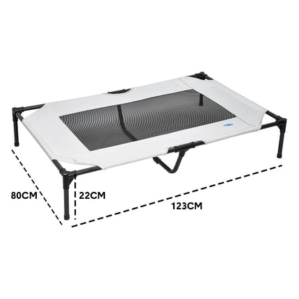 Raised Dog Bed Large Elevated Pet Bed Scratch and Moisture Resistant Breathable Kennel with Non-Slip Feet Indoor Outdoor for All Seasons Max Load 100kg
