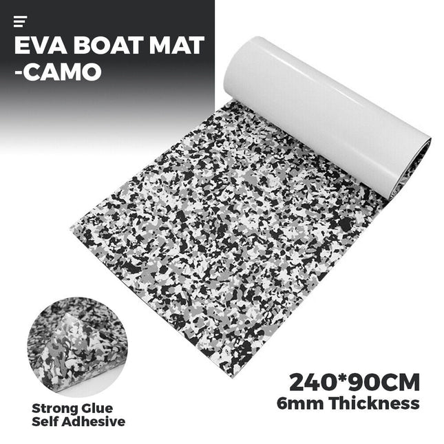 EVA Boat Flooring Mat Camo Foam Boat Decking Faux Teak Marine Mat Boat Carpet Sea Deck Marine Flooring for Motorboat RV Yacht Kayak Surfboard 240cmx90cm