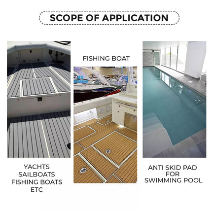 EVA Boat Flooring Mat Foam Boat Decking Faux Teak Marine Mat Boat Carpet Sea Deck Marine Flooring for Motorboat RV Yacht Kayak Surfboard 240cmx90cm