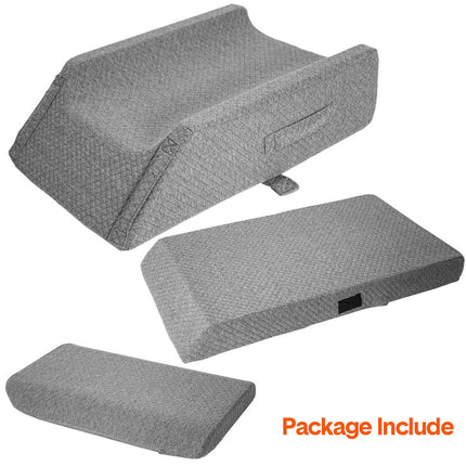 Leg Wedge Ergonomic Booster 3-Height Adjustable Memory Foam Leg Support Pillow with Washable Cover for Ankle Foot Rest Surgery Recovery and Pain Relief