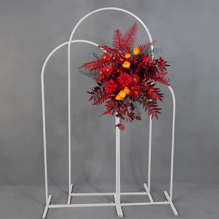 Metal Arch Backdrop White Stand Wedding Arch Stand Set of 3 (6FT/5FT/4FT) Square Arched Frame for Outdoor Birthday Party Ceremony