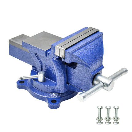 Heavy Duty 4" Bench Vice Table Top Clamp Vise with Anvil Swivel Base For Woodworking Fit for Home and Workshop Application