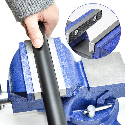 Heavy Duty 4" Bench Vice Table Top Clamp Vise with Anvil Swivel Base For Woodworking Fit for Home and Workshop Application