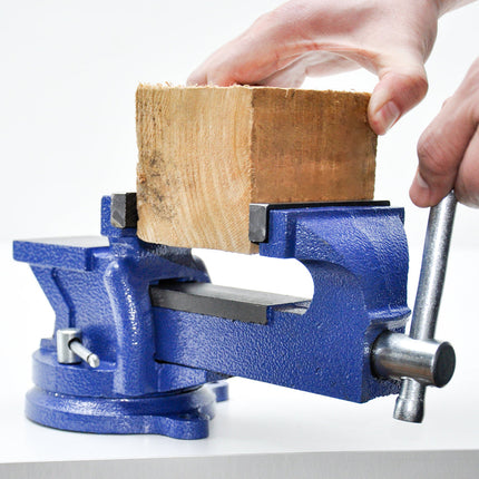 Heavy Duty 4" Bench Vice Table Top Clamp Vise with Anvil Swivel Base For Woodworking Fit for Home and Workshop Application