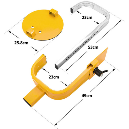 Wheel Clamp Defender Tyre Lock Adjustable for 13'' 14'' 15'' Truck SUV Trailer Caravan 195mm-230mm Heavy Duty with 2 Keys Anti Theft 1 Year Warranty