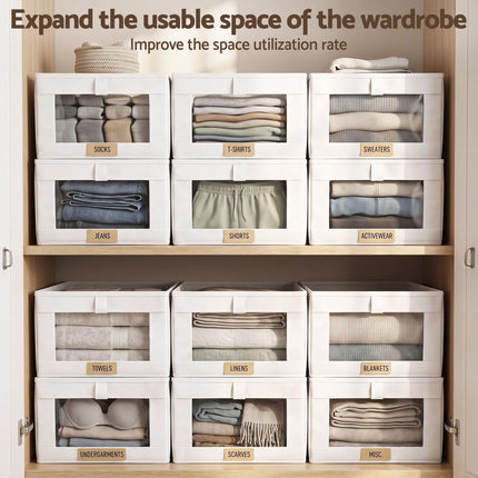 Artiss 6 Pack Linen Closet Organizers and Storage Foldable Clothing Bins