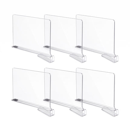 Artiss 6 Pack Closet Organizers and Storage Clear Shelf Dividers