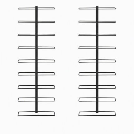 Artiss Wall Mounted Wine Rack Holder Black Metal - Set of 2 (18-Bottle Capacity)