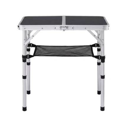 Weisshorn Folding Camping Table Adjustable Aluminium 60 x 40 cm Black