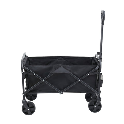 Gardeon Garden Cart Folding Trolley Camping Wagon Barrow Outdoor Beach Black