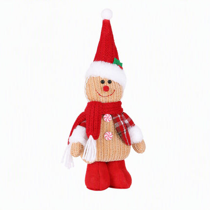 Jingle Jollys Christmas Gingerbread Man Standing Ornament Knitted Christmas Indoor Decor