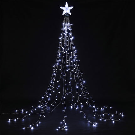 Jingle Jollys 2.5M Christmas Tree Lights Christmas Lights Tree Topper Waterfall Fairy Lights White
