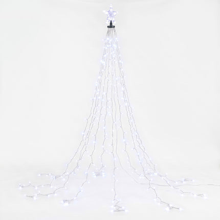 Jingle Jollys 2.5M Christmas Tree Lights Christmas Lights Tree Topper Waterfall Fairy Lights White