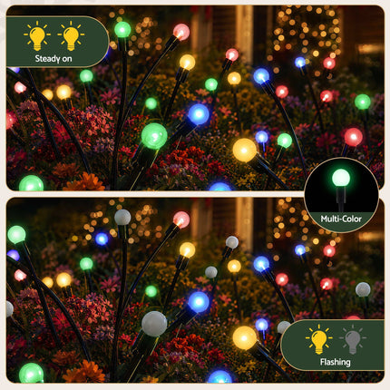 Jingle Jollys Christmas Lights Solar Firefly Lights Garden Decoration Path Lights Multicolour 3 Pack