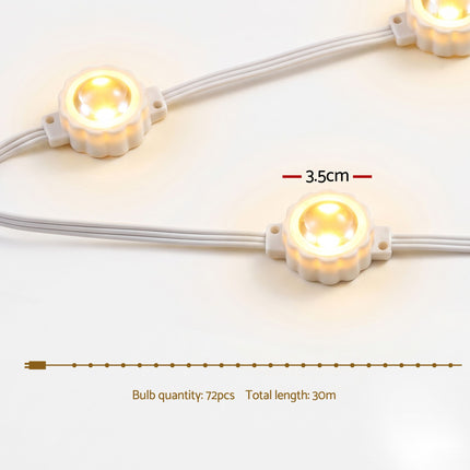 Jingle Jollys 30M Christmas Permanent Outdoor Lights Smart Eaves String App Control Decoration 72LED