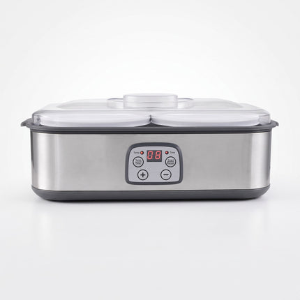 Devanti Greek Yoghurt Maker Machine 2x960ml Large Tubs Temp Control Grey