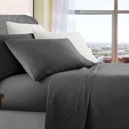 ultra soft microfibre sheet set double charcoal