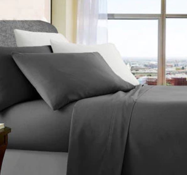ultra soft microfibre sheet set double charcoal